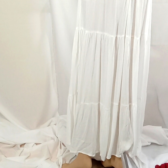 New AQUA Brand SWIM MEDIUM White Long Dress Women NWOT Beach Resort - Picture 5 of 10